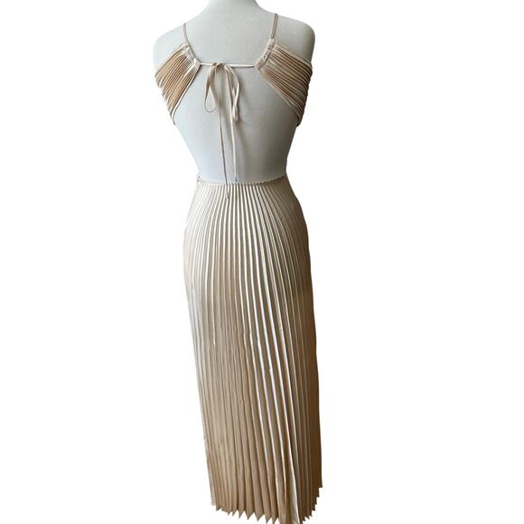 ALC Moira Satin Pleated Maxi Dress US 6 - Picture 13 of 14